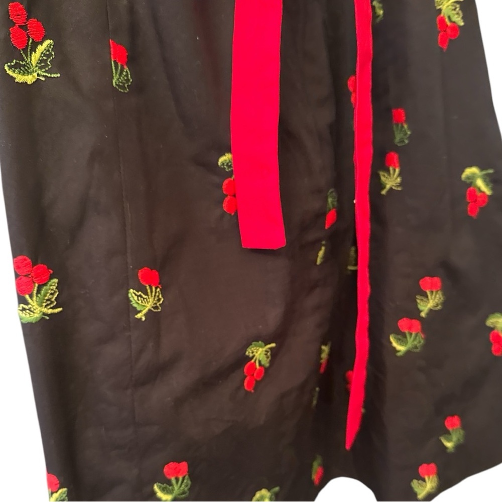 Shoshanna strapless minidress black w/cherries size 8 EUC VS-3 - Picture 4 of 4